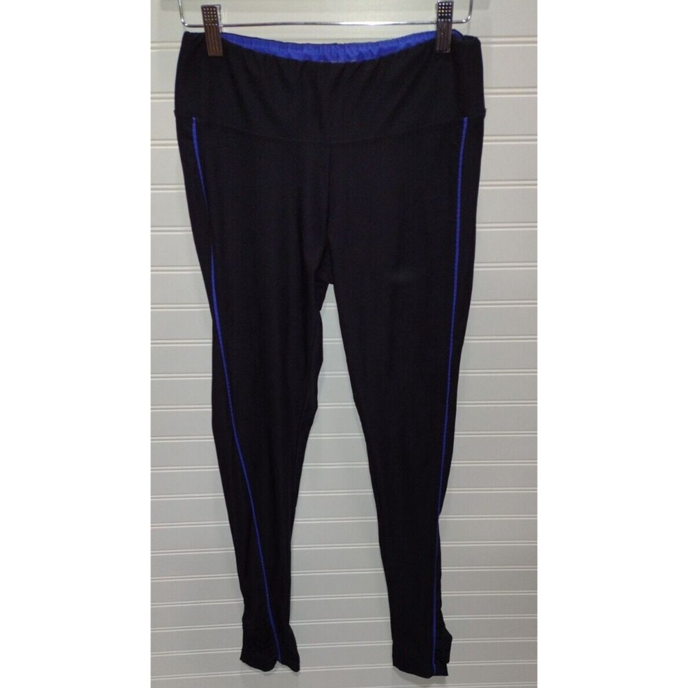 Marika Tek Leggings Women Medium Black Purple Capri Athletic Workout Pant Size M